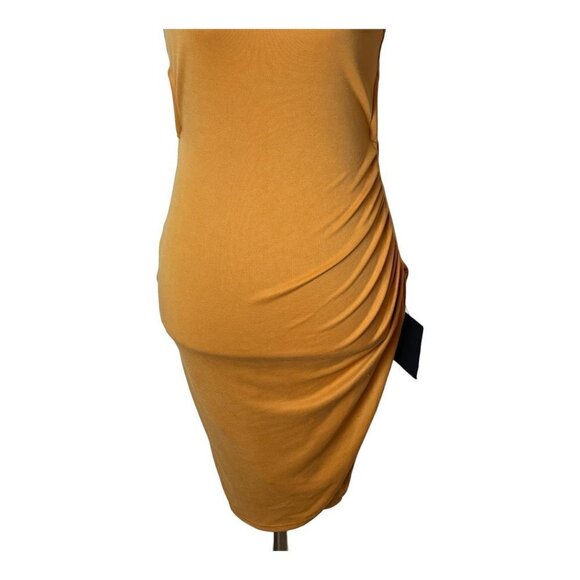 Lulus Orange Casual Allure Dark Mustard‎ Back Cutout Fitted Mini Dress XS - Picture 5 of 11